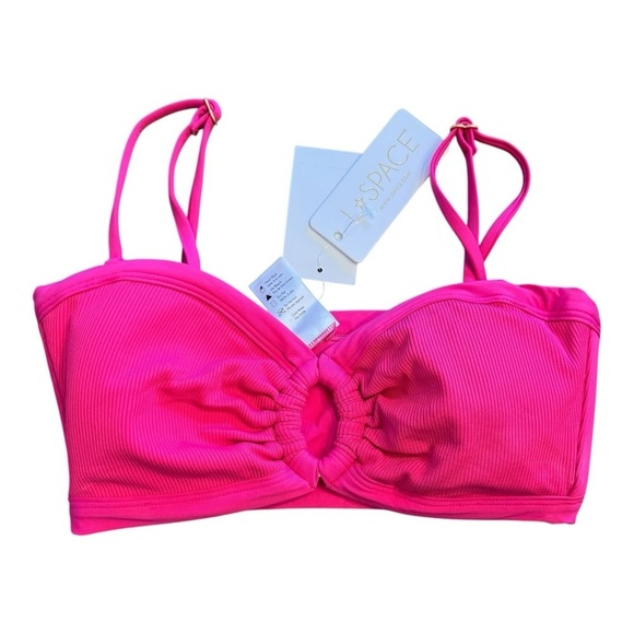 L*Space Ribbed Maya Bikini Top - Bougainvillea NWT - Picture 2 of 7